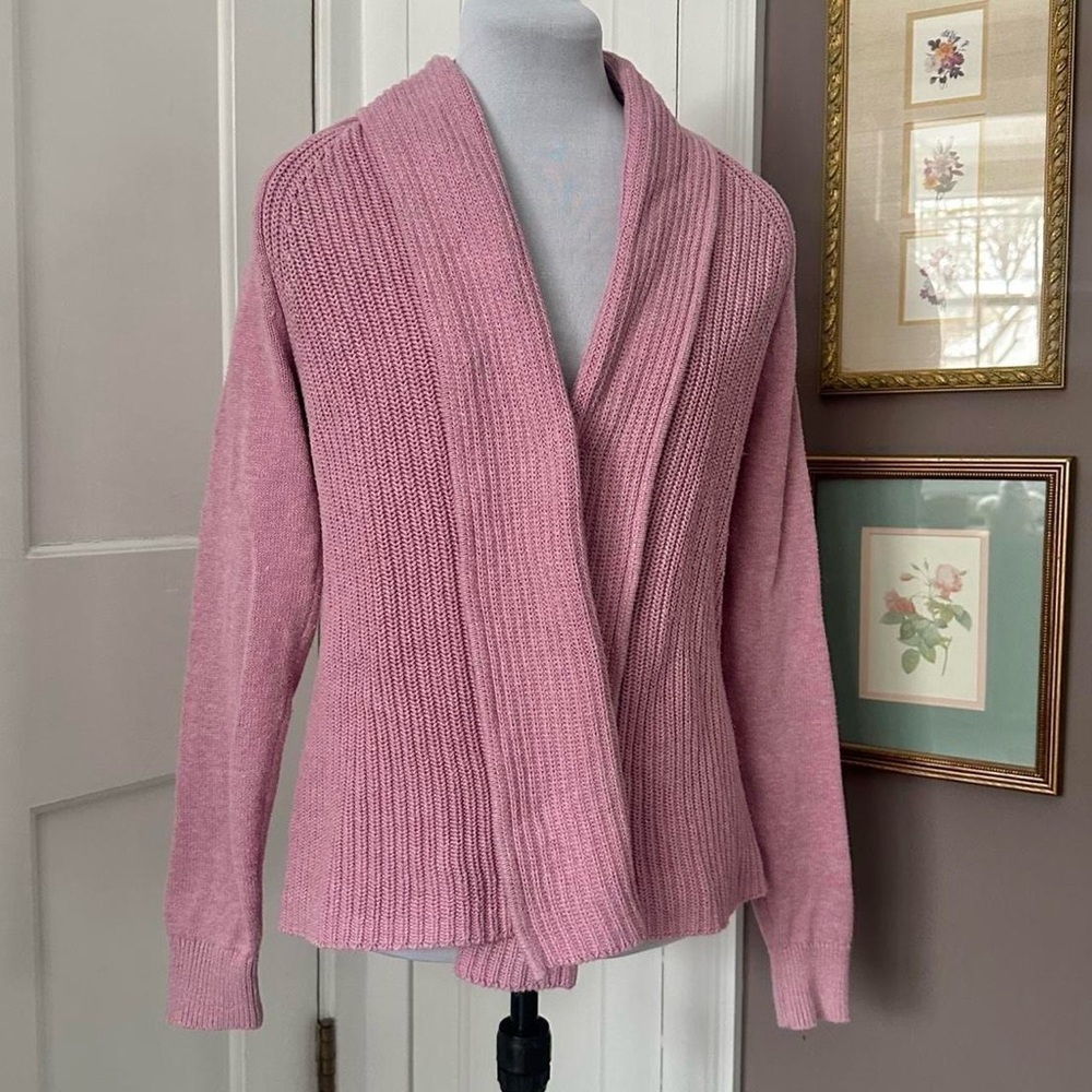 L.L.Bean adorable pink cotton cardigan